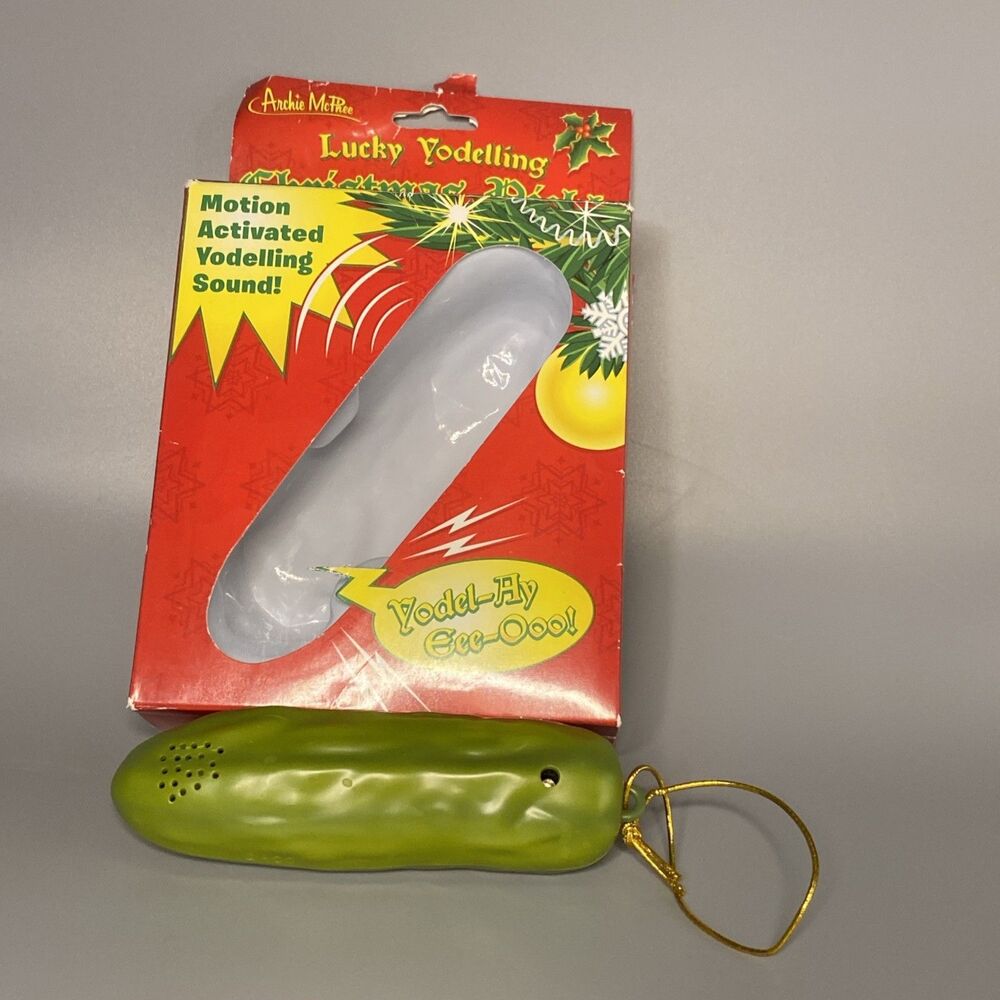 Pickle Christmas Ornament LUCKY YODELLING PICKLE Gag Gift Motion Activated Humor